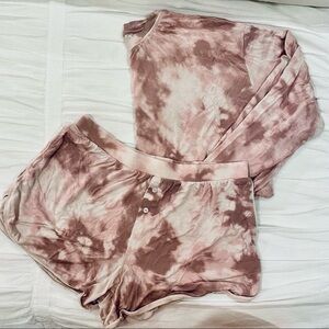 Stars Above Pink Tie-Dye Pajama Set